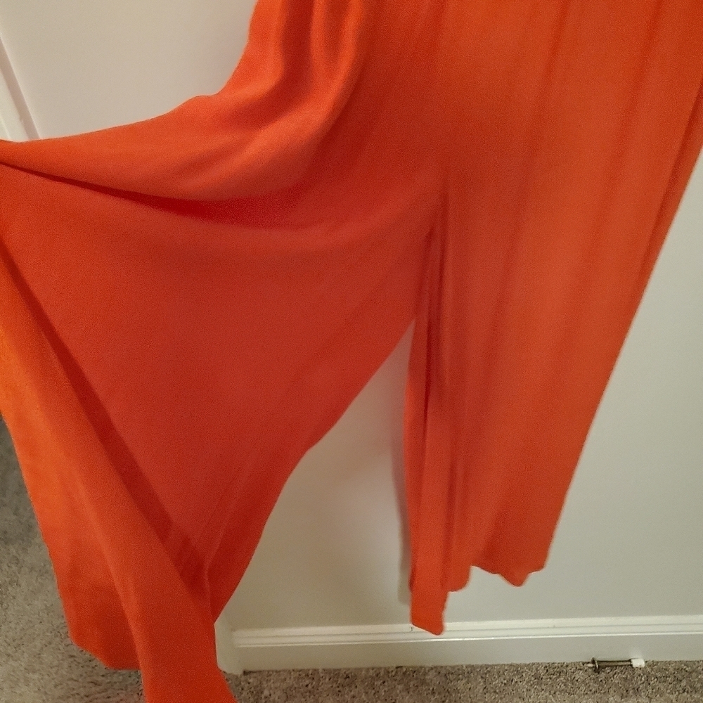 ASOS Orange Cropped Jumpsuit with Cute Cutout Back Detail and Buttons up the Top - Picture 2 of 9